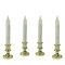 Northlight Set of 4 White and Gold LED C5 Flickering Christmas Candle Lamps with Timer 8.5"